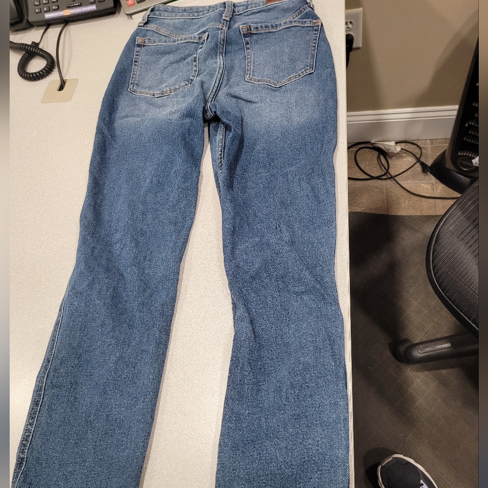 Hollister Blue Distressed Straight Leg Jeans - Picture 3 of 7